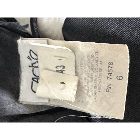 VTG Y2K Cache B/W Satin Asymmetrical Evening Dress Minimal Draped Formal Gown 6 - Picture 12 of 15